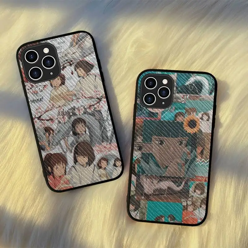 

Spirited Away Ghibli Miyazaki Anime Phone Case Hard Leather Case for iPhone 11 12 13 Mini Pro Max 8 7 Plus SE 2020 X XR XS Coque