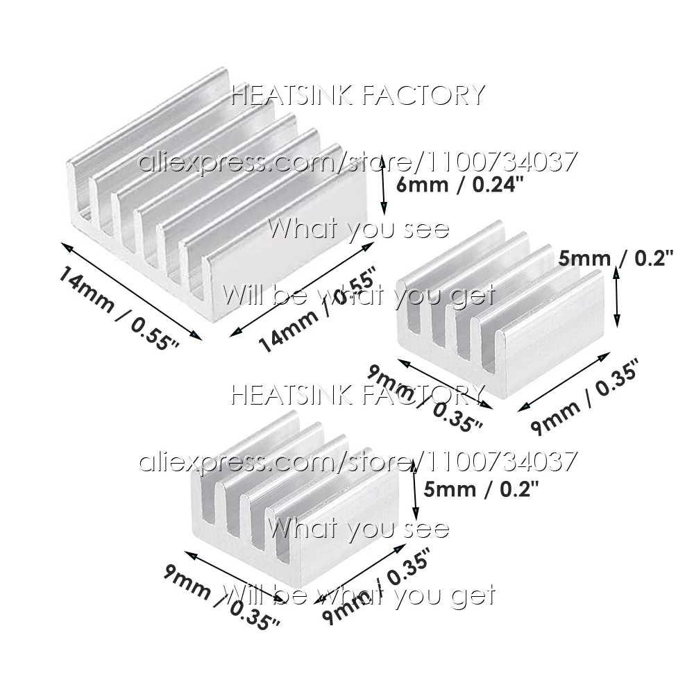 100 комплектов (300 шт.) белый алюминиевый радиатор охлаждающий комплект кулер Raspberry
