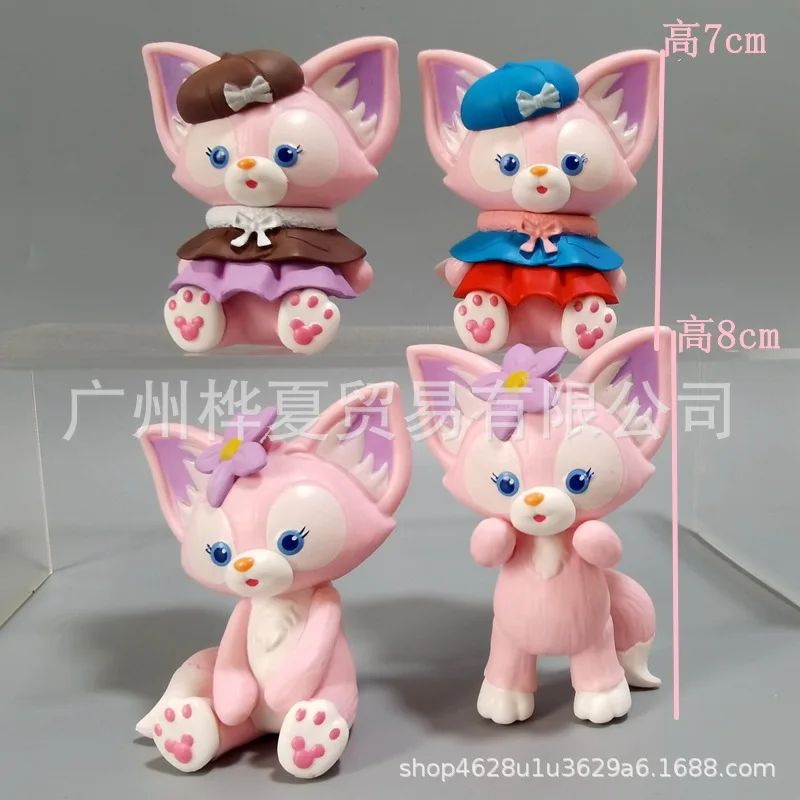 

4pcs Disney Anime Figure LinaBell PVC Doll Micro Landscape Decoration Cake Accessories Collection Children Toys Birthday Gifts