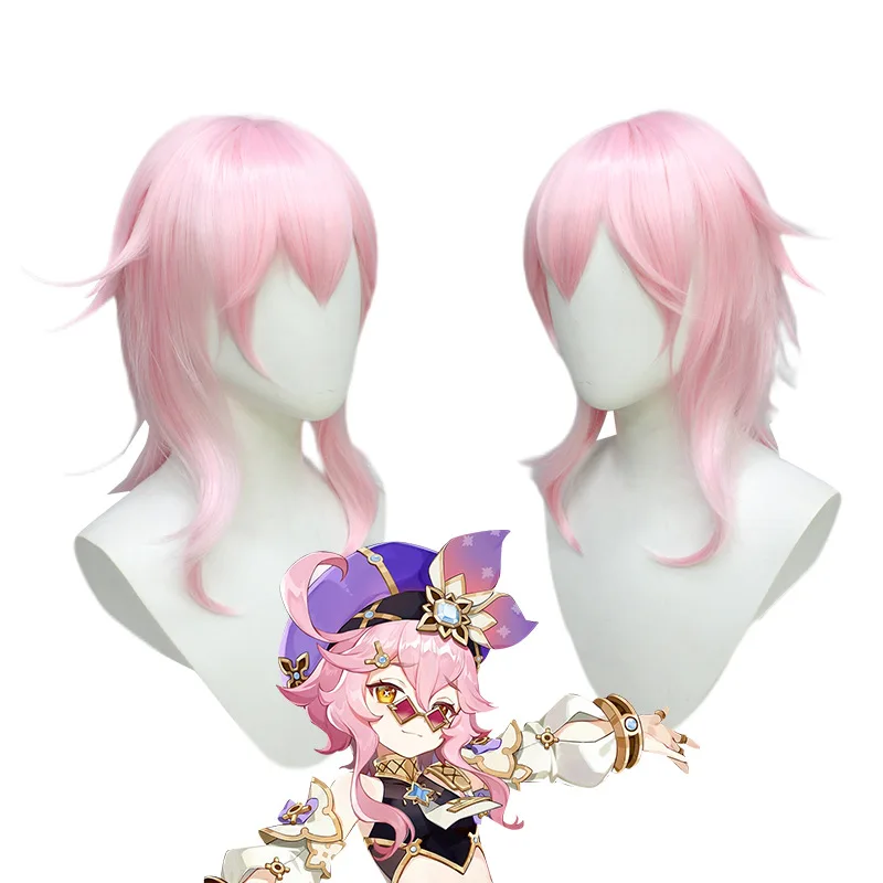 

Парик Game Genshin Impact Dori для косплея, имитация кожи головы, высокотемпературный Шелковый женский розовый парик с реверсивным деформацией, короткие волосы