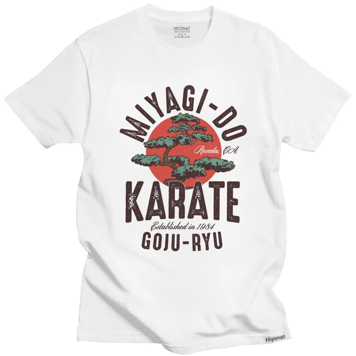Vintage Miyagi Do Inspired Karate Kid Printing T-shirt Men Cotton Japanese Kung Fu Tee Tops Short Sleeve Fashion Harajuku Clothe