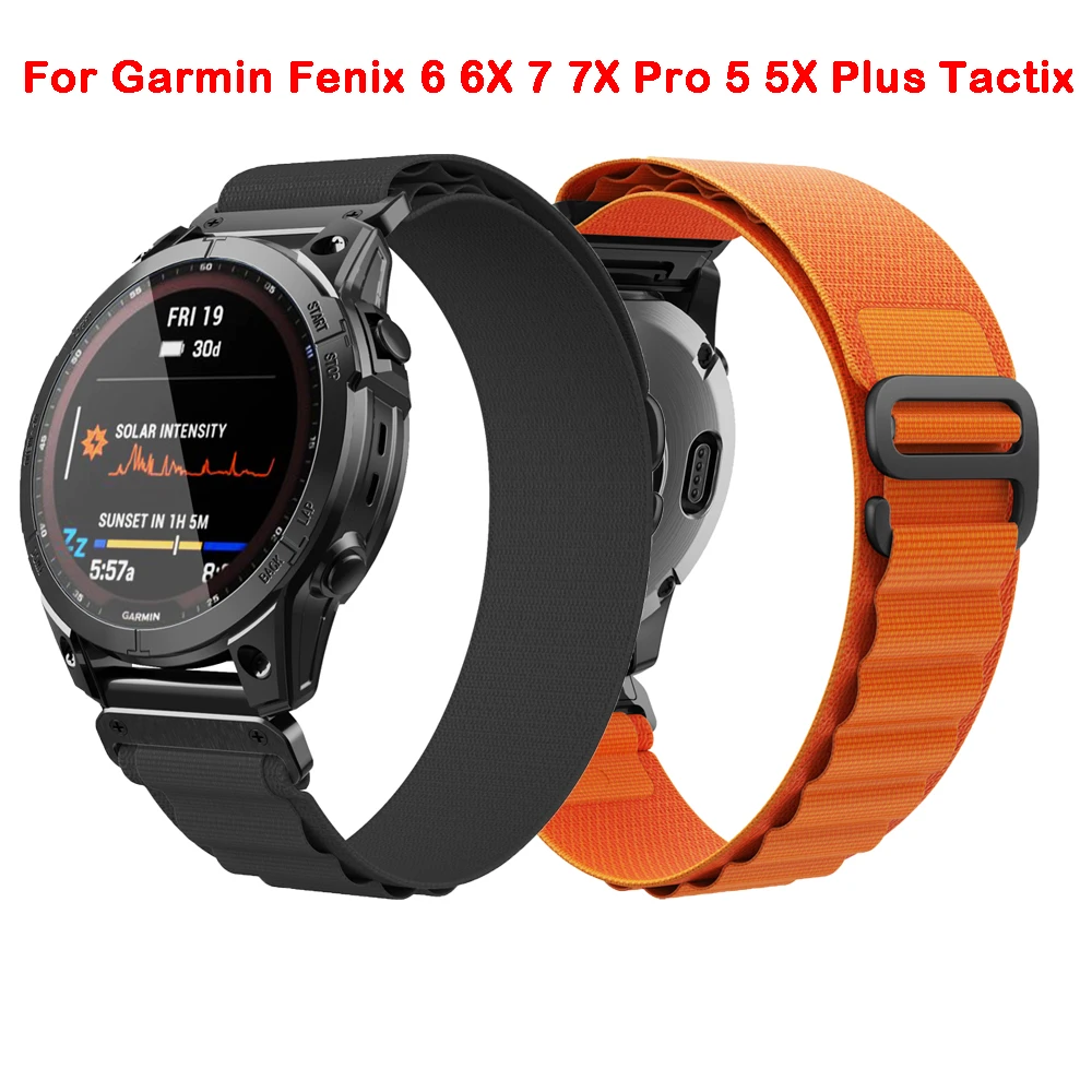 

Nylon Quick Release 22 26mm Strap Wristband For Garmin Fenix 7 7X 6 6X Pro 5 5X Plus Watch Band Instinct 2X Tactix Delta Belt