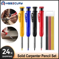 solid carpenter pencil set woodworking mechanical pencils 3 colors construction deep hole mechanical carpentry marking scriber