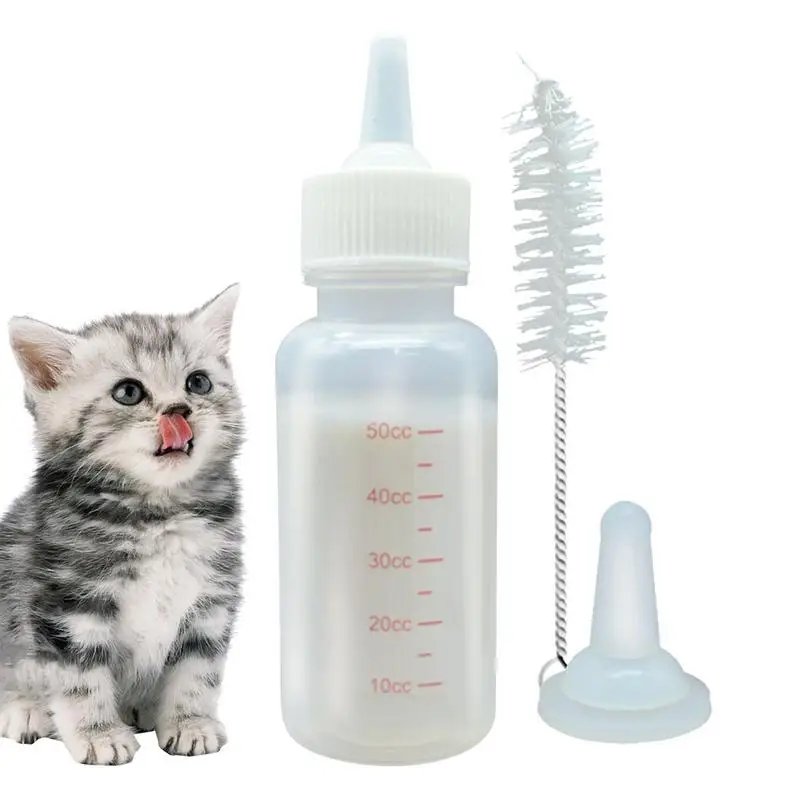 

Kitten Bottle Newborn Nursing Soft Kitten Bottles Silicone Feeder With Clear Scale Mark Leakproof Reusable Bottles For Red