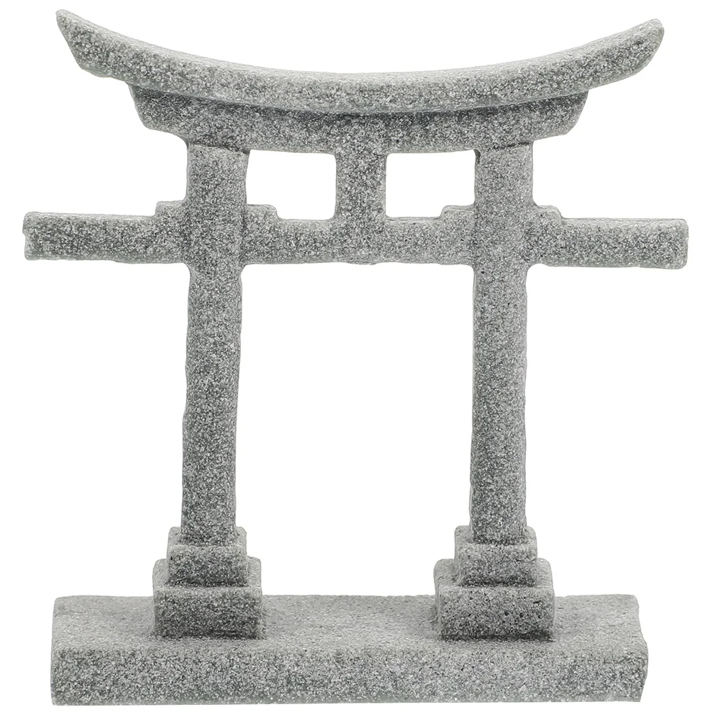 

Torii Gate Miniature Aquarium Japanese Decor Garden Shrine Shinto Tank Ornament Landscape Sandstone Crafts Sculpture Craft Style