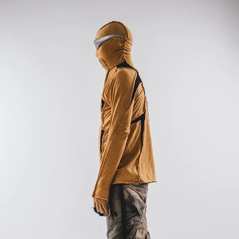 HKSH Осенняя новая мужская футболка с геометрическим рисунком сращенный наружный