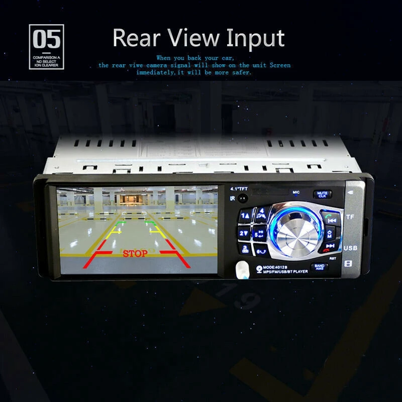 Автомагнитола 1 DIN экран 4 дюйма Bluetooth USB/SD/AUX