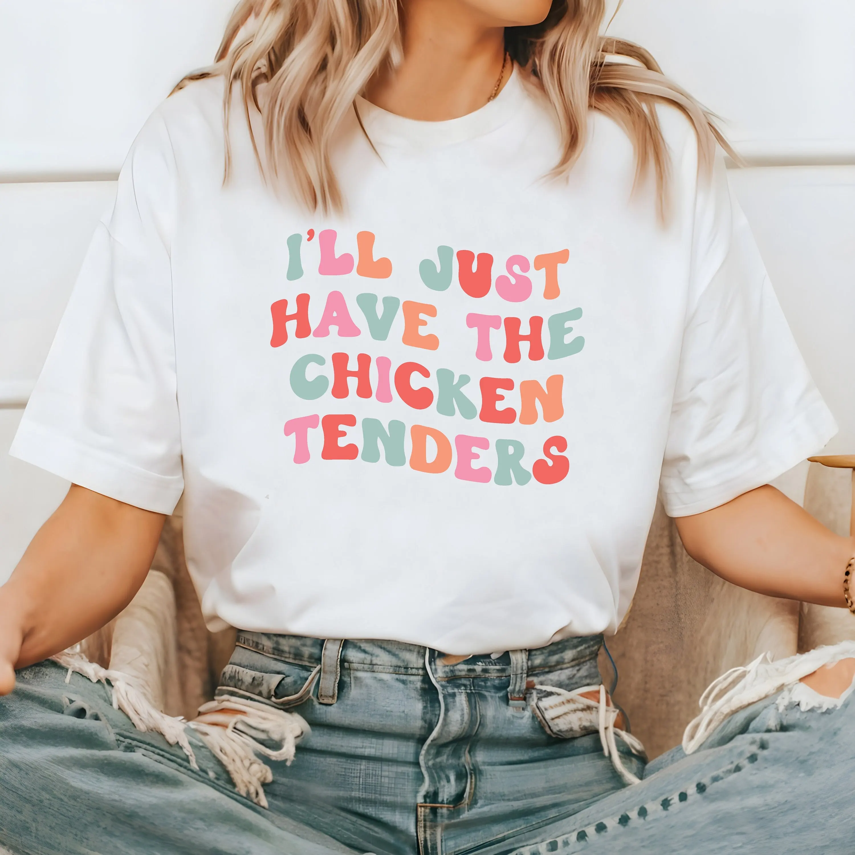 Футболка Comfort Colors I'Ll Just Have The Chicken Tenders забавный кляп S Meme пародия сухожилия