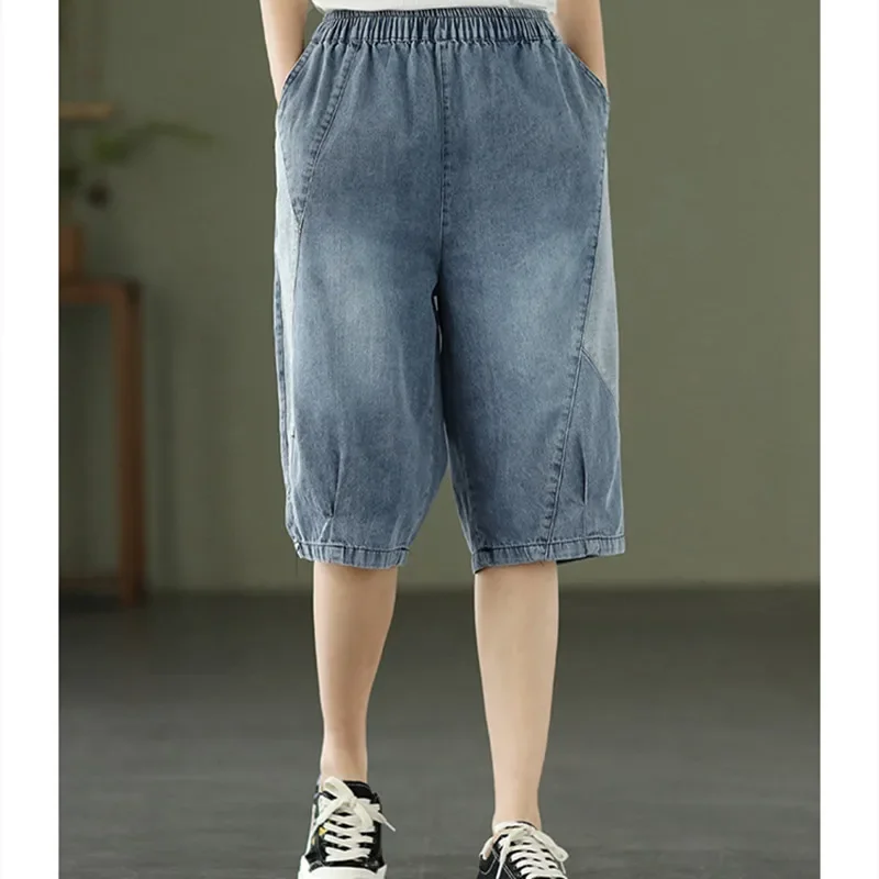 Женские винтажные шорты в стиле пэчворк летние модные однотонные Свободные