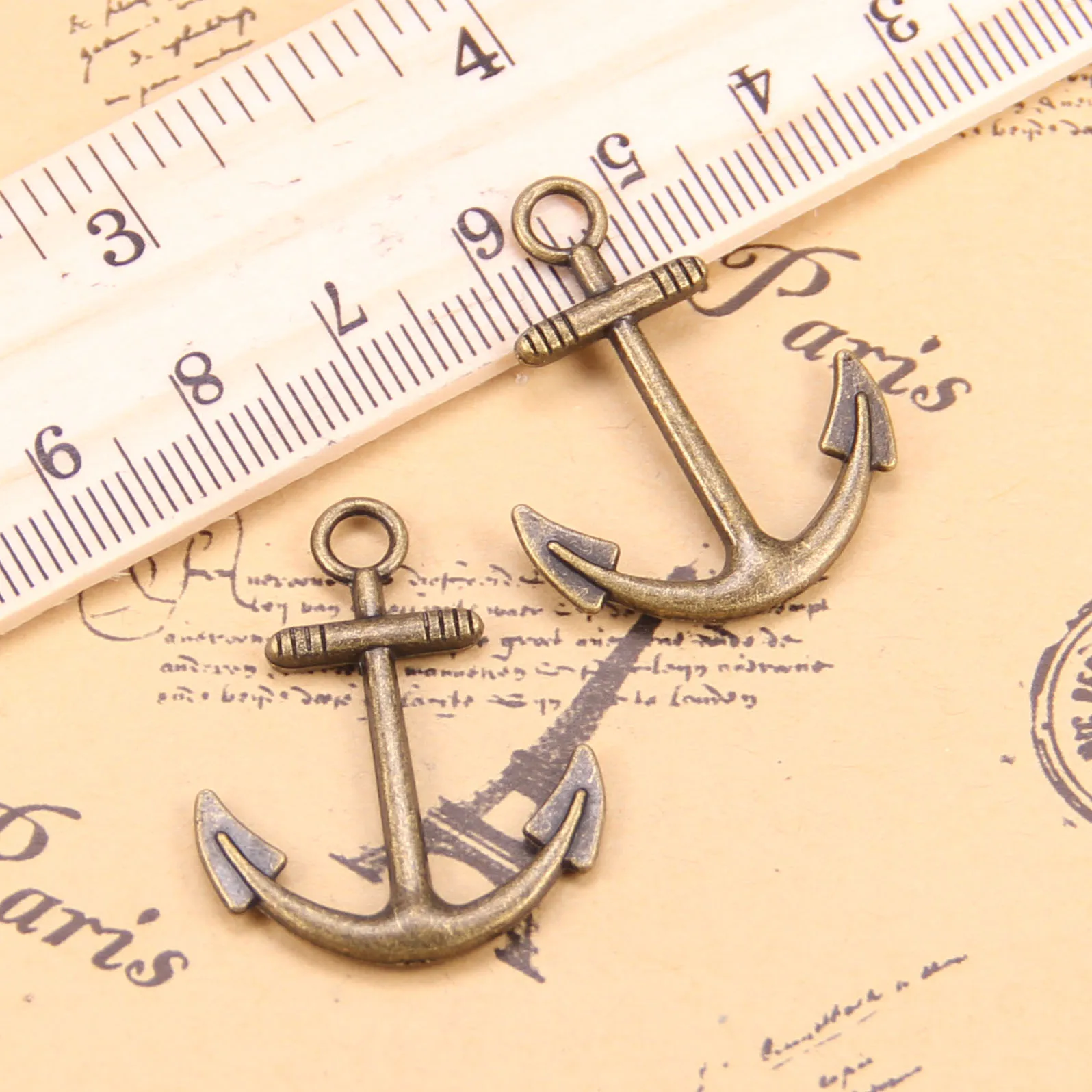58 шт. Подвески для изготовления ювелирных изделий морской якорь 31x25 мм