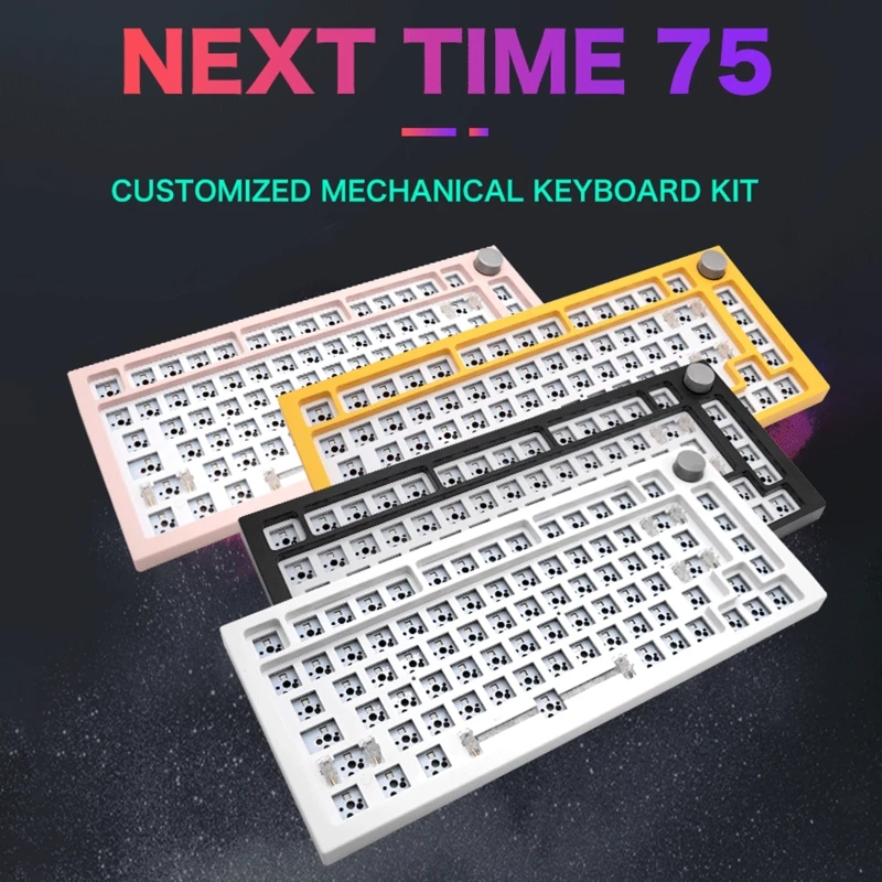 

Комплект клавиатуры NextTime 75, 82 клавиши, RGB, горячая замена, BT5.0 + 2,4 ГГц, 3Pin/5Pin для механической клавиатуры Cherry Gateron Kailh