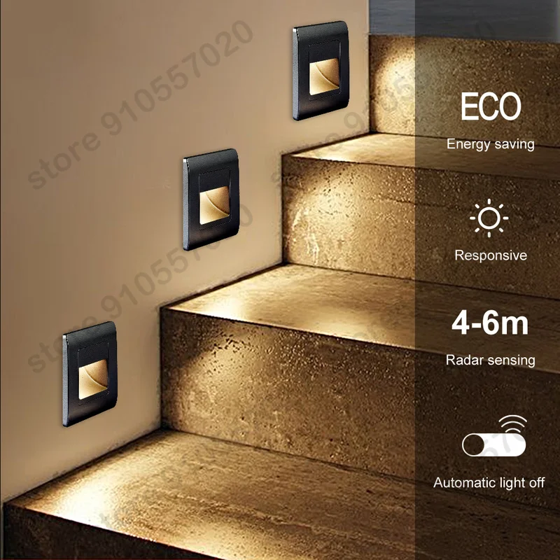 

Led Wall Lamp with PIR Motion Sensor for Stair Case Light AC85-265V Step Lamp Corridor Lighting Indoor Wall Lighting