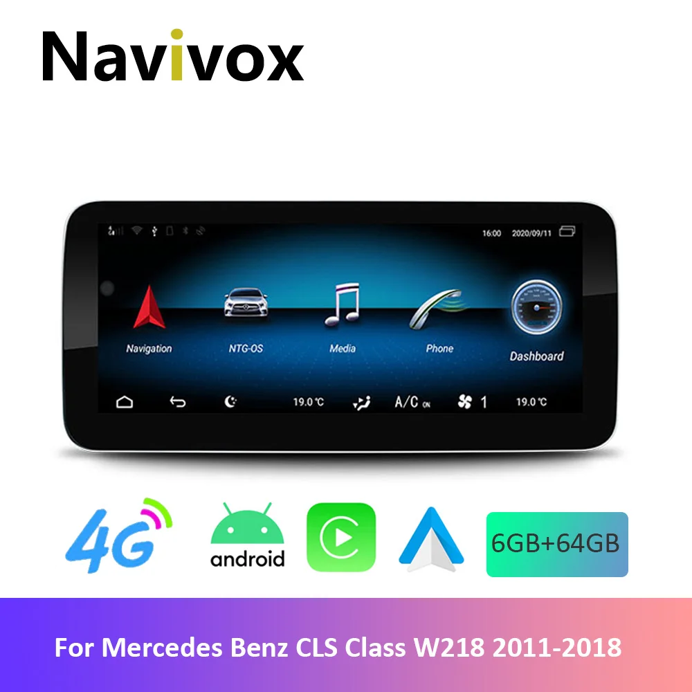 

Автомобильный мультимедийный плеер Navivox X204, Android, CarPlay, 6 + 64 ГБ, для Mercedes Benz GLK Class 2008-2015, автомобильный экран, GPS-навигация
