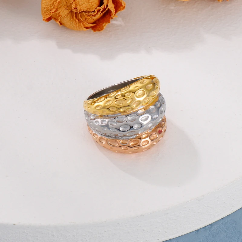 Кольца с сыром золотого цвета для женщин 3-слойные очаровательные женские кольца