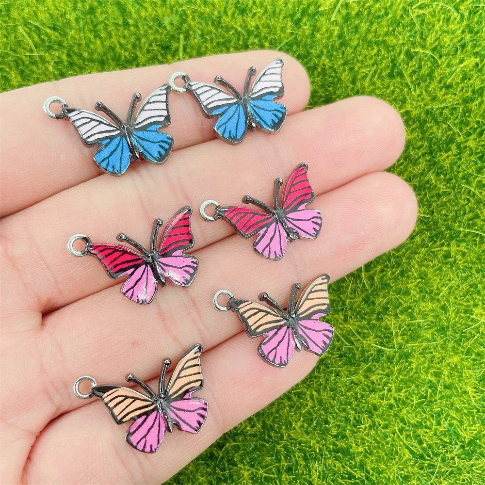 

20 Pcs 2022 New Butterfly Design Enamel Color Pendant Sweet Romantic Charm DIY Necklace Bracelet Jewelry Making Supplies Parts