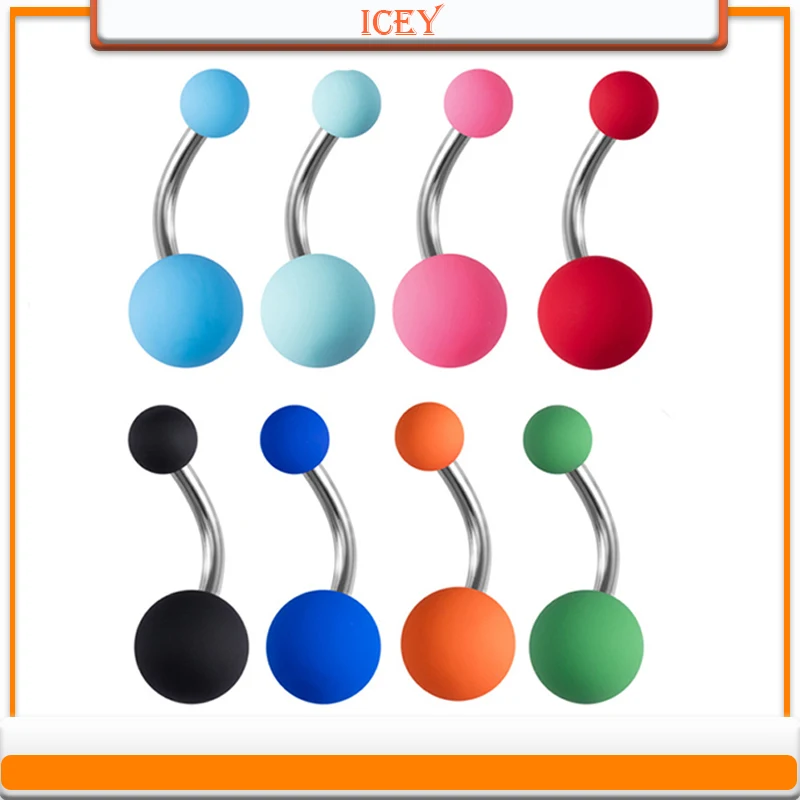 

1pc paint belly ring rubber navel stud Stainless steel belly navel jewelry Zinc alloy belly button ring body piercing jewelry