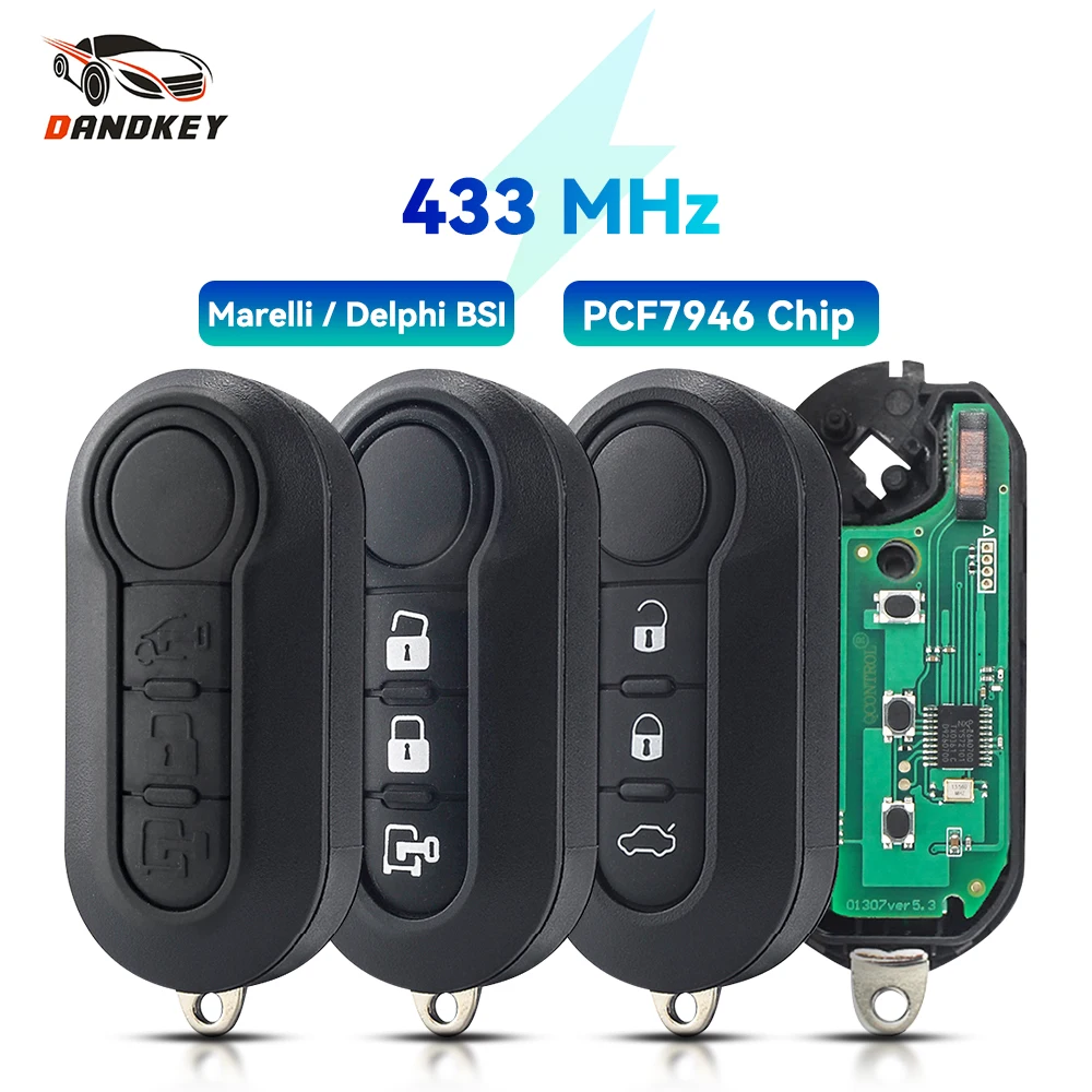 Фото Автомобильный Дистанционный ключ Dandkey для Fiat MPV Bravo/Ducato 500 Doblo Qubo Grande Punto Citroen Jumper Peugeot Boxer 433,92 МГц чип ID46 №1