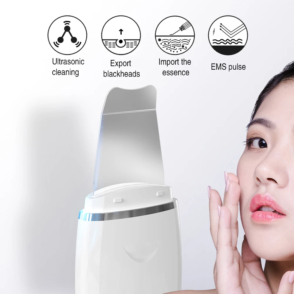 

Ultrasonic Skin Scrubber Vibration Face Spatula Blackhead Remover Shovel Clean Cavitatie Peeling Facial Lifting Makeup Tools