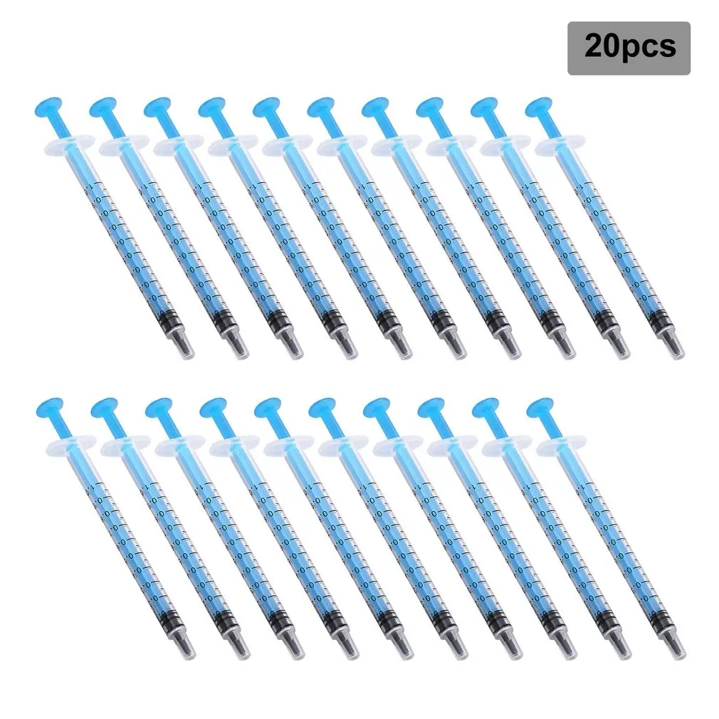 

20 Pcs Small 1 mL Plastic Hydroponics Analyze Disposable Measuring Nutrient Syringe epoxy resin syringe With Cover Measuring