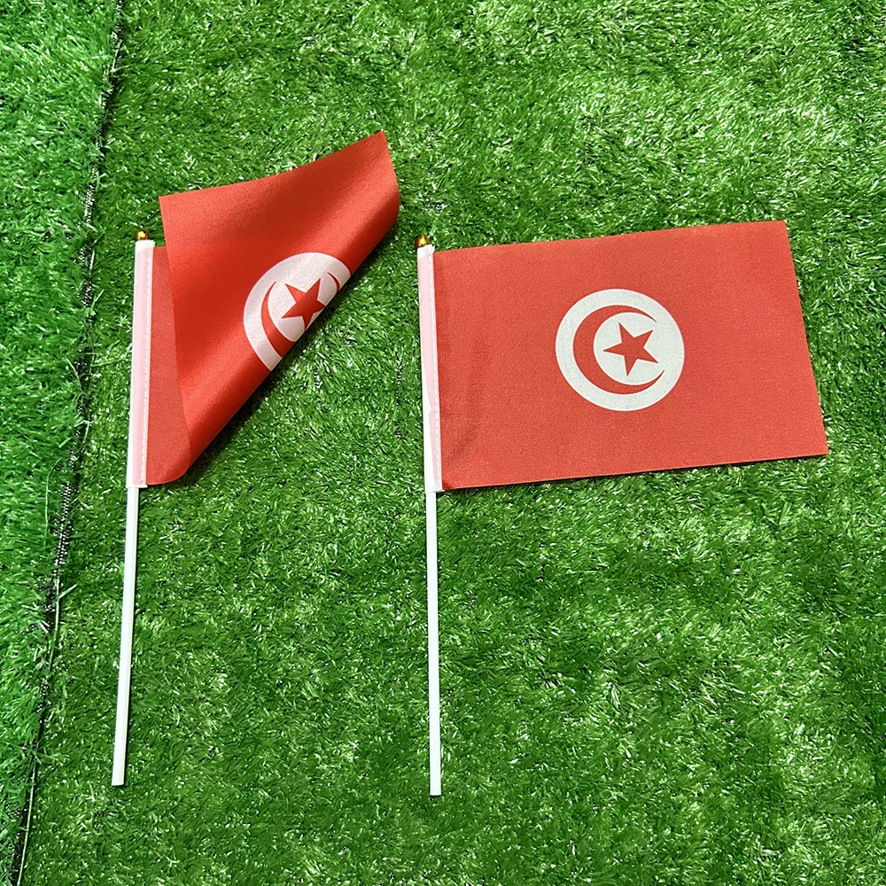SKY FLAG Тунис ручной флаг 10/20/50/100 шт. 21*14 см ручные размахивающие флаги с пластиковым
