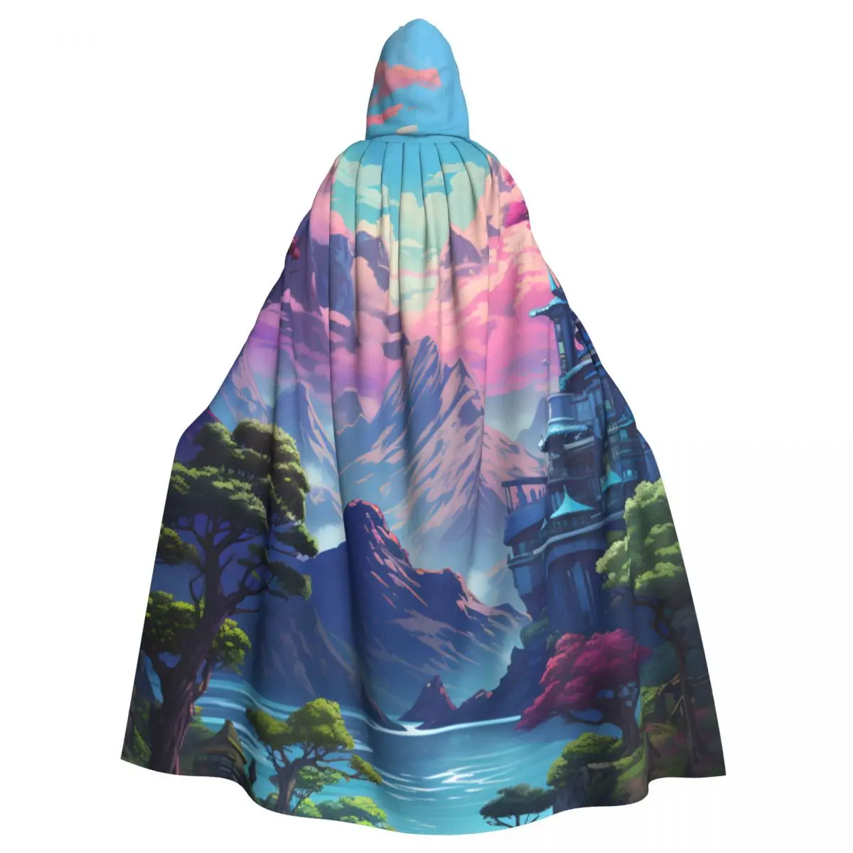 Взрослый горный фэнтезийный плащ накидка с капюшоном средневековый костюм