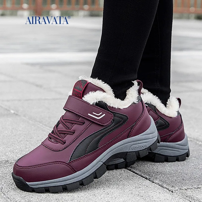 Winter Couple Casual Boots Stylish Sneaker For Men Outdoor Quality Warm Plush Lined Female Shoes Wrap Ankle Snow Boots Outdoors