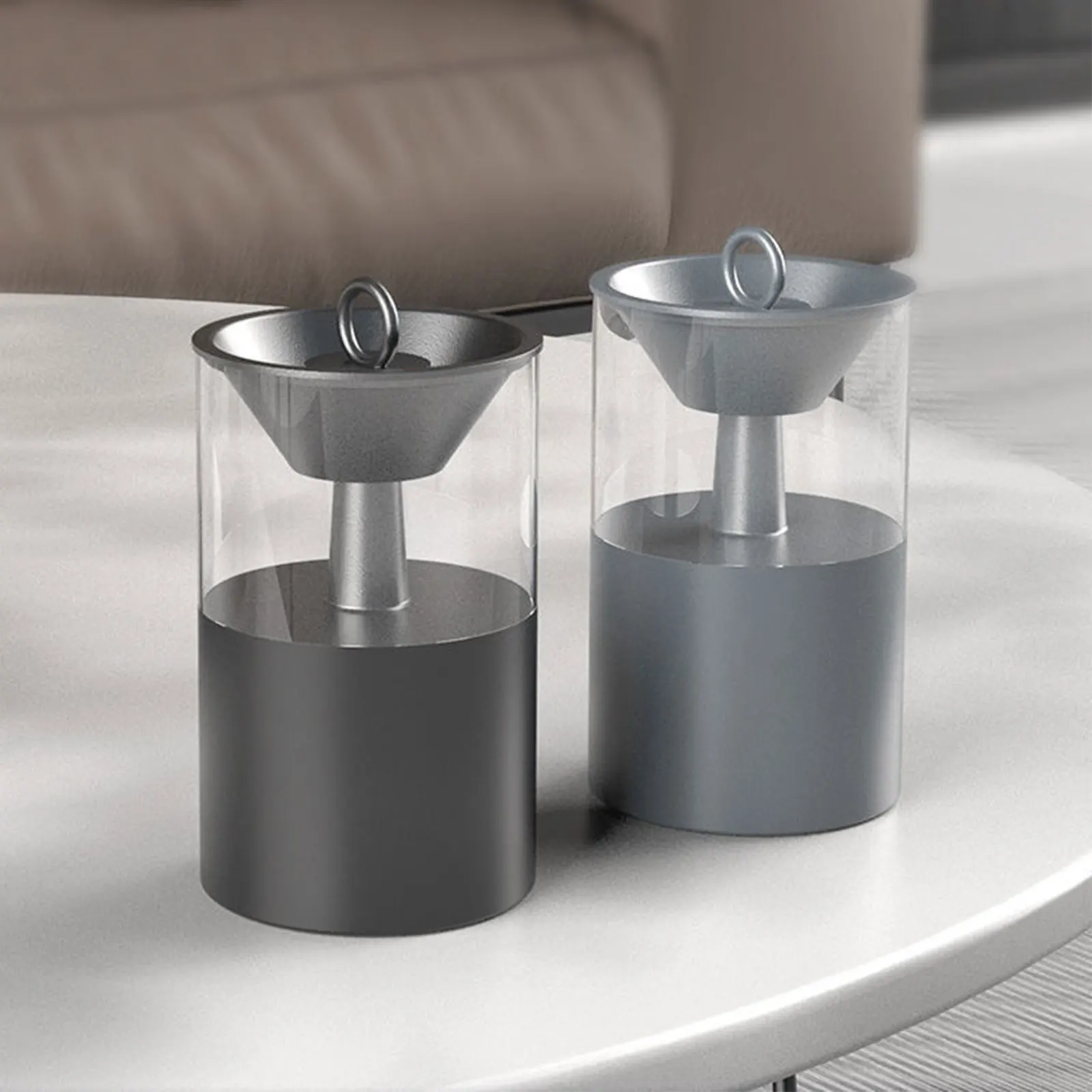 

Layered Ashtray Decorations Individual In Addition To Smoke Smell Black Funnel Design Simple Glass Gray Ornament