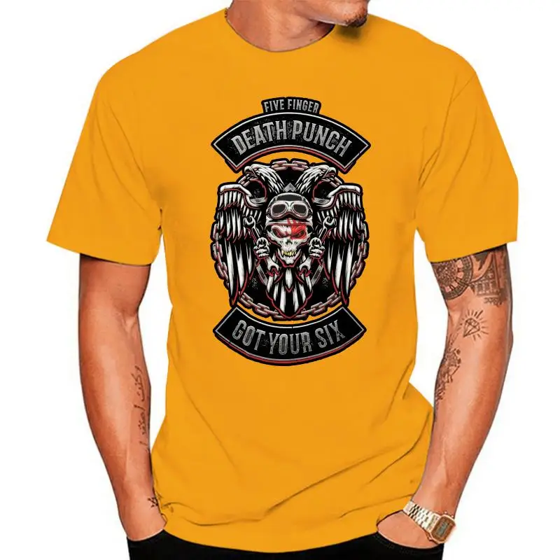 

Футболка Five Finger Death Punch Байкерский значок Got Your Six Black Shirt New Official Gift Print T-shirtHip Hop ShirtNEW футболки ARRIVAL