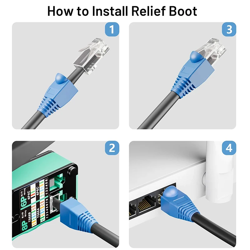 Фото Разъем RJ45 CAT6, проходной, с позолоченными контактами 8P8C, UTP, в защитном корпусе, модульный сетевой штекер Ethernet №5
