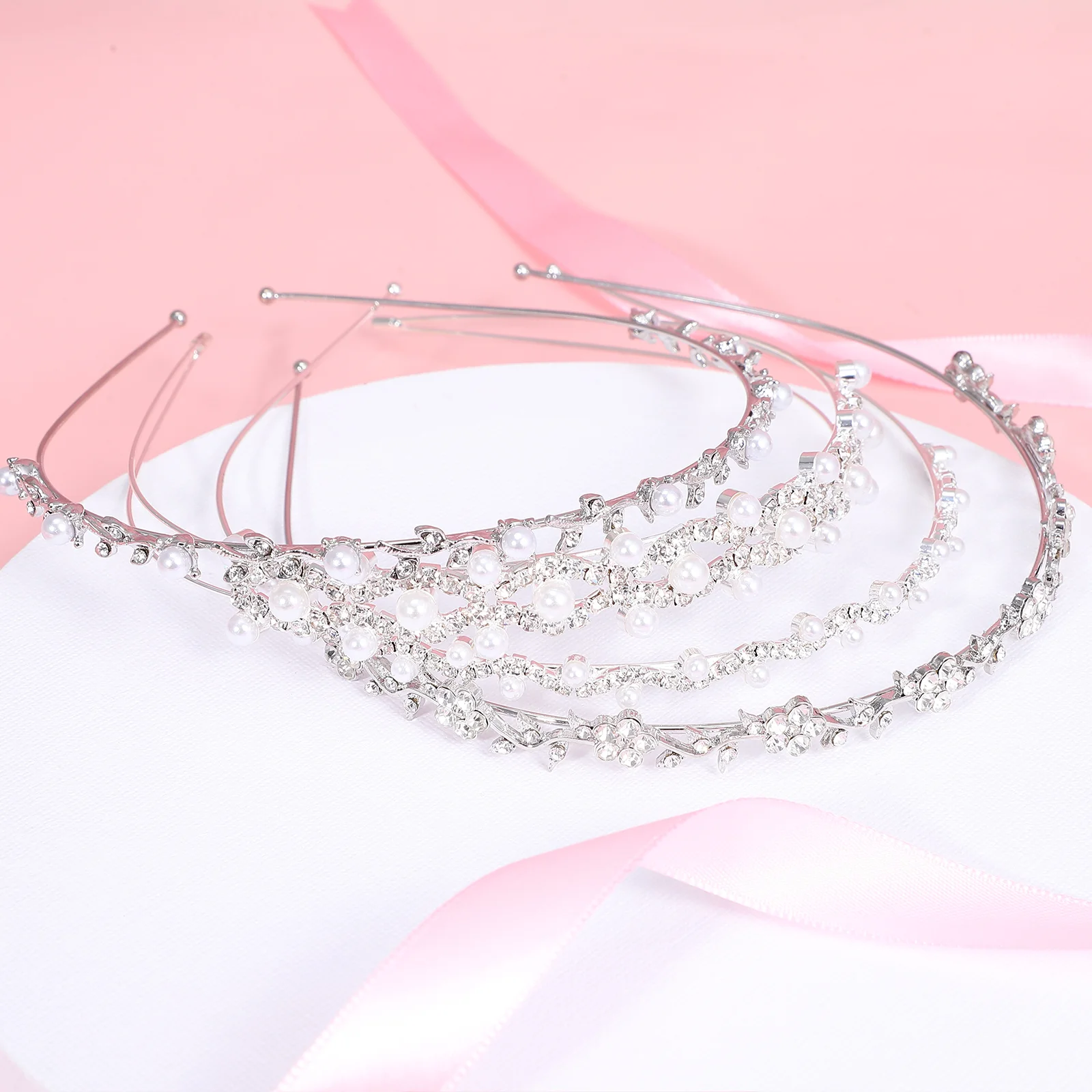 

Свадебные головные повязки, Свадебная лента для волос, короны волос со стразами, свадебная тиара, 4 шт.