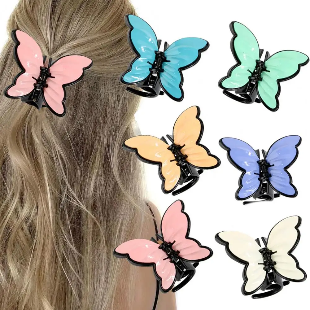 

Женская заколка для волос в виде животных, заколка в виде акулы, фиксирующие волосы, конфетных цветов, в форме бабочек, с гладкими краями, зак...