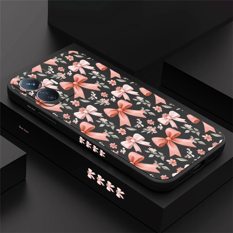 Фото Чехол для телефона Vivo V70 Elite FE V50 V60 Lite V30E V29E V27E V25E V23E с цветочным принтом, противоударный, матовый, из мягкого силикона и ТПУ №1