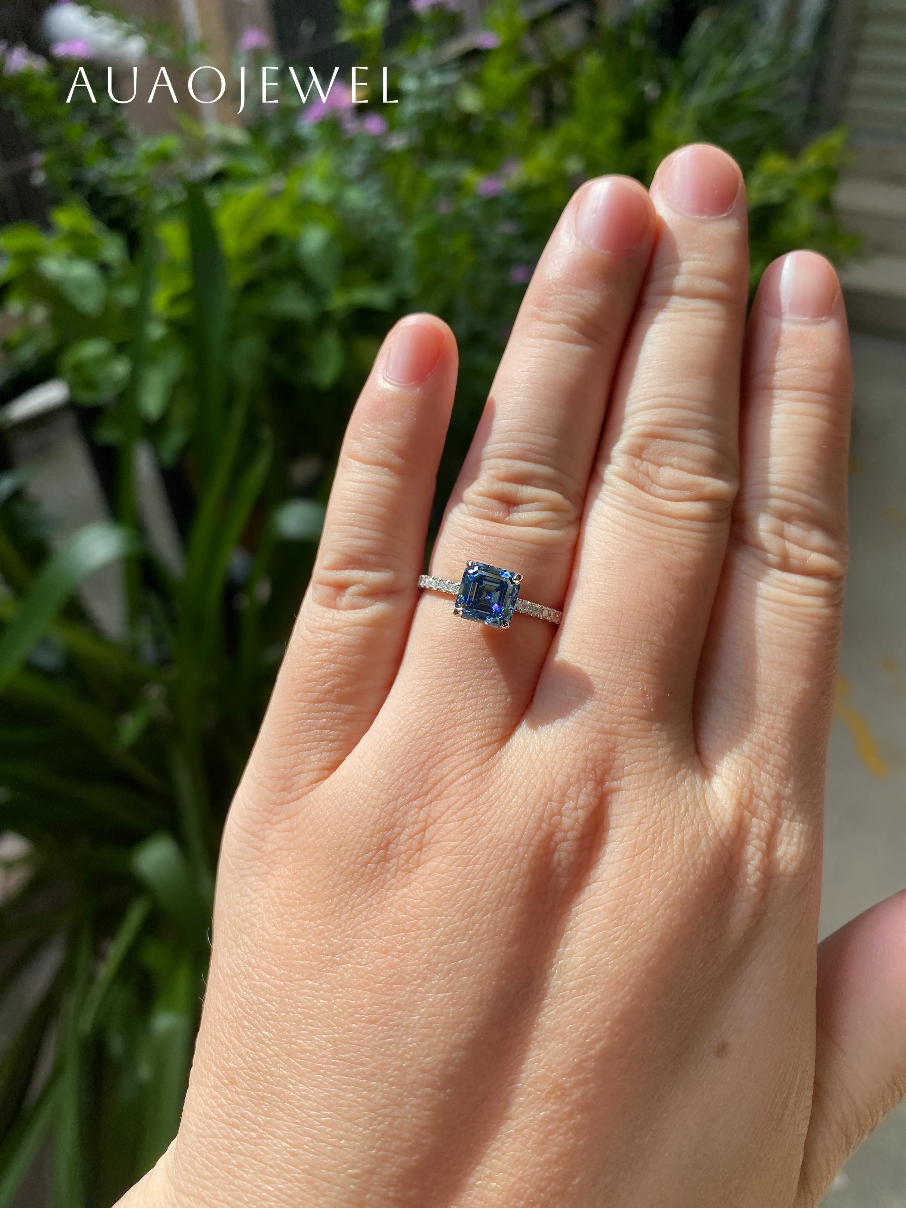 AUAOJEWEL Обручальное кольцо с муассанитом 2 карата для женщин кольца из