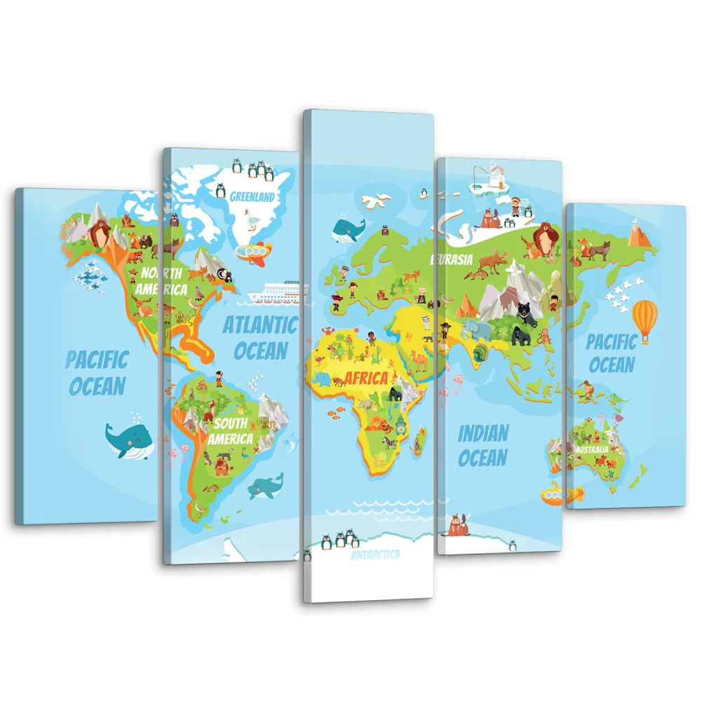 Модуль дом Модульная картина для интерьера / Картина на стену &quotДетская карта