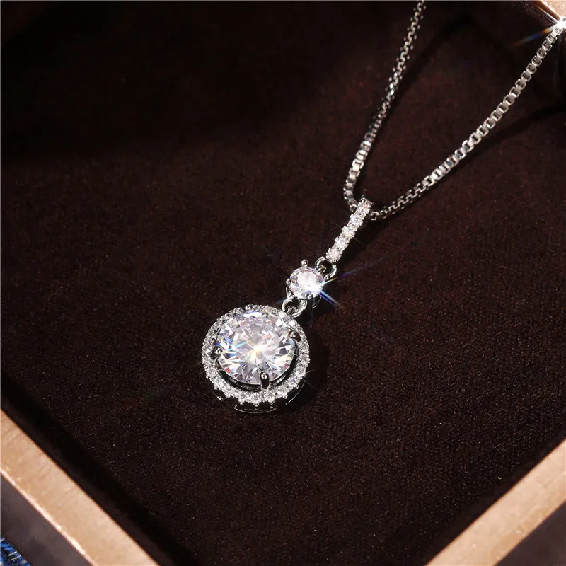 2022 Современное женское свадебное ожерелье ослепительный белый CZ камень