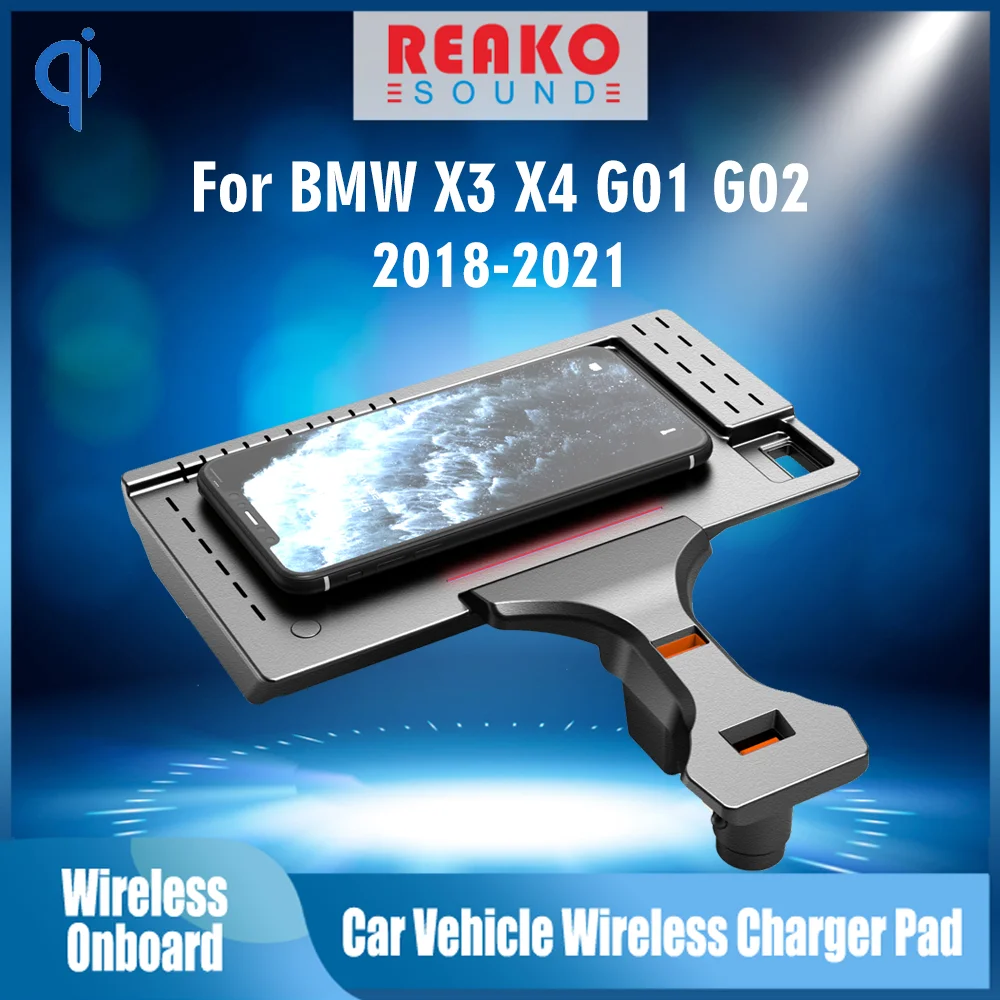 

12V Car Wireless Charger For BMW X3 X4 G01 G02 2018 2019 2020 2021 Mobile Phone Fast Charge Cigarette Lighter Install Accessorie