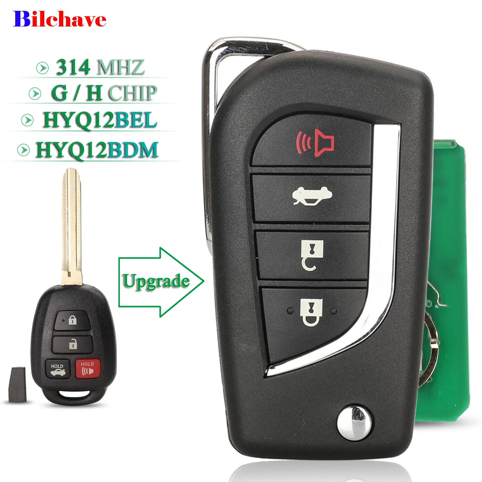 

Jingyuqin 4-кнопочный Дистанционный Ключ От Автомобиля Для Toyota Camry 2012-2015 Corolla 314 МГц HYQ12BDM HYQ12BEL G/H Чип A...