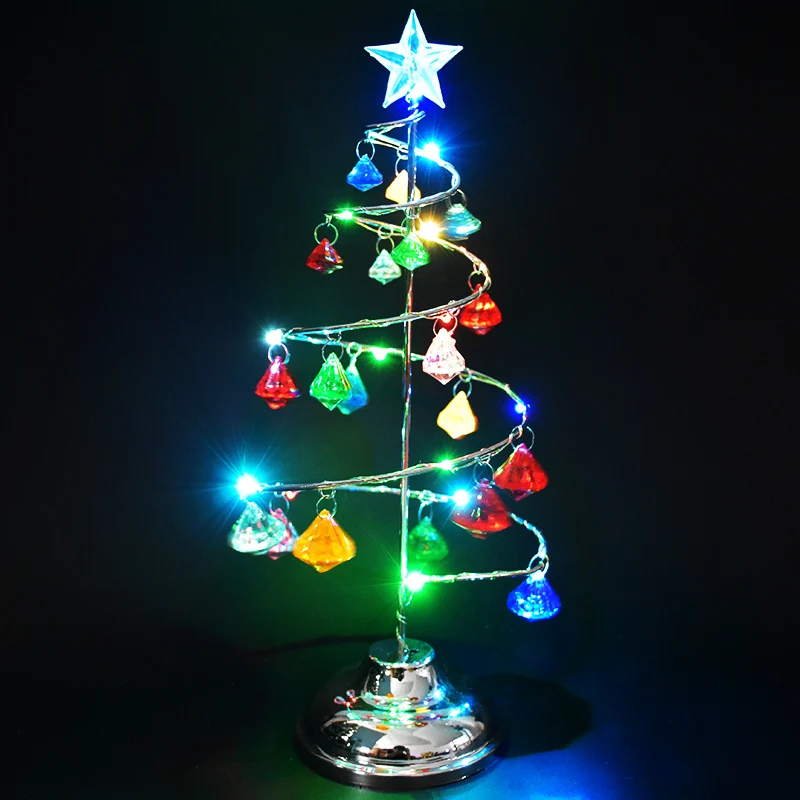 Рождественская елка Iron Art Diamond Красочное креативное светодиодное освещение