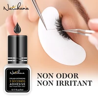 natuhana 5ml eyelash extension glue 1 second fast drying eyelashes adhesive pro black lash glue for korean makeup tools