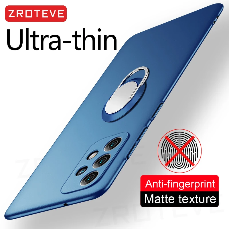 

Zroteve Ring Holder Hard PC Frosted Cover For Samsung Galaxy A53 A73 A13 A23 A33 A52 A72 5G A51 A71 M52 M23 M33 M53 Phone Case