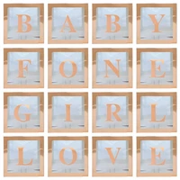 rose gold transparent letter a z box custom baby name balloon baby shower box girl first 1st birthday party decor kids babyshowe