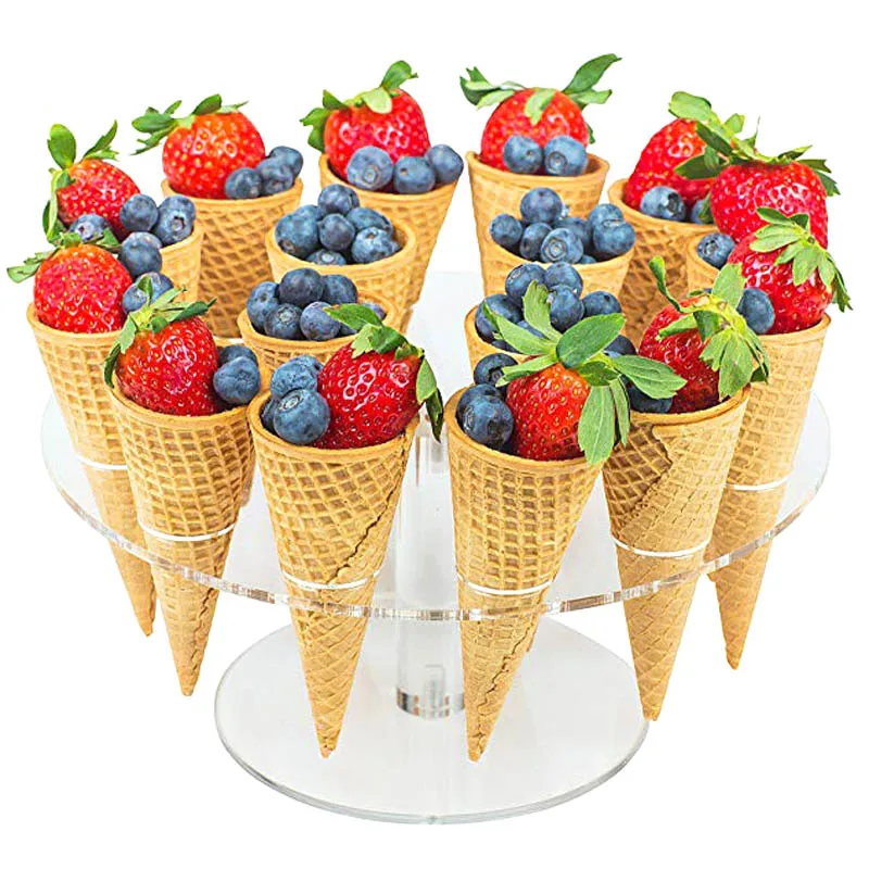

8/16 Hole Ice Cream Cones Holder Stand For Wedding Party Buffet Display Ice Cream Tool Acrylic Ice Cream Holder Cupcake