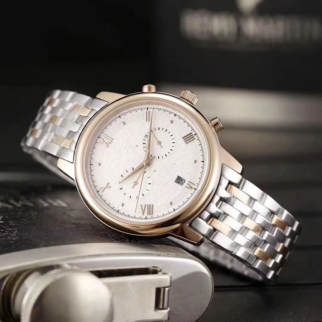 

40mm Men's Fashion High Quality Hot Selling Mechanical Watch Calendar All Steel Watch Multifunctional Waterproof Watch