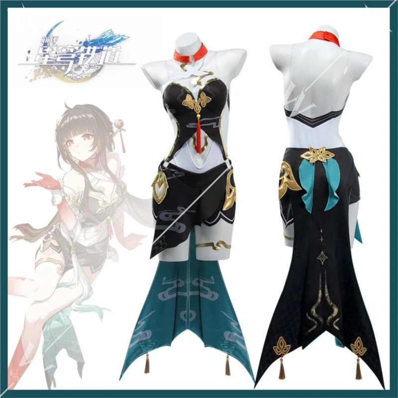 Костюм для косплея игры Honkai: Star Rail Lingsha комбинезоны Xianzhou Luofu платье модная форма