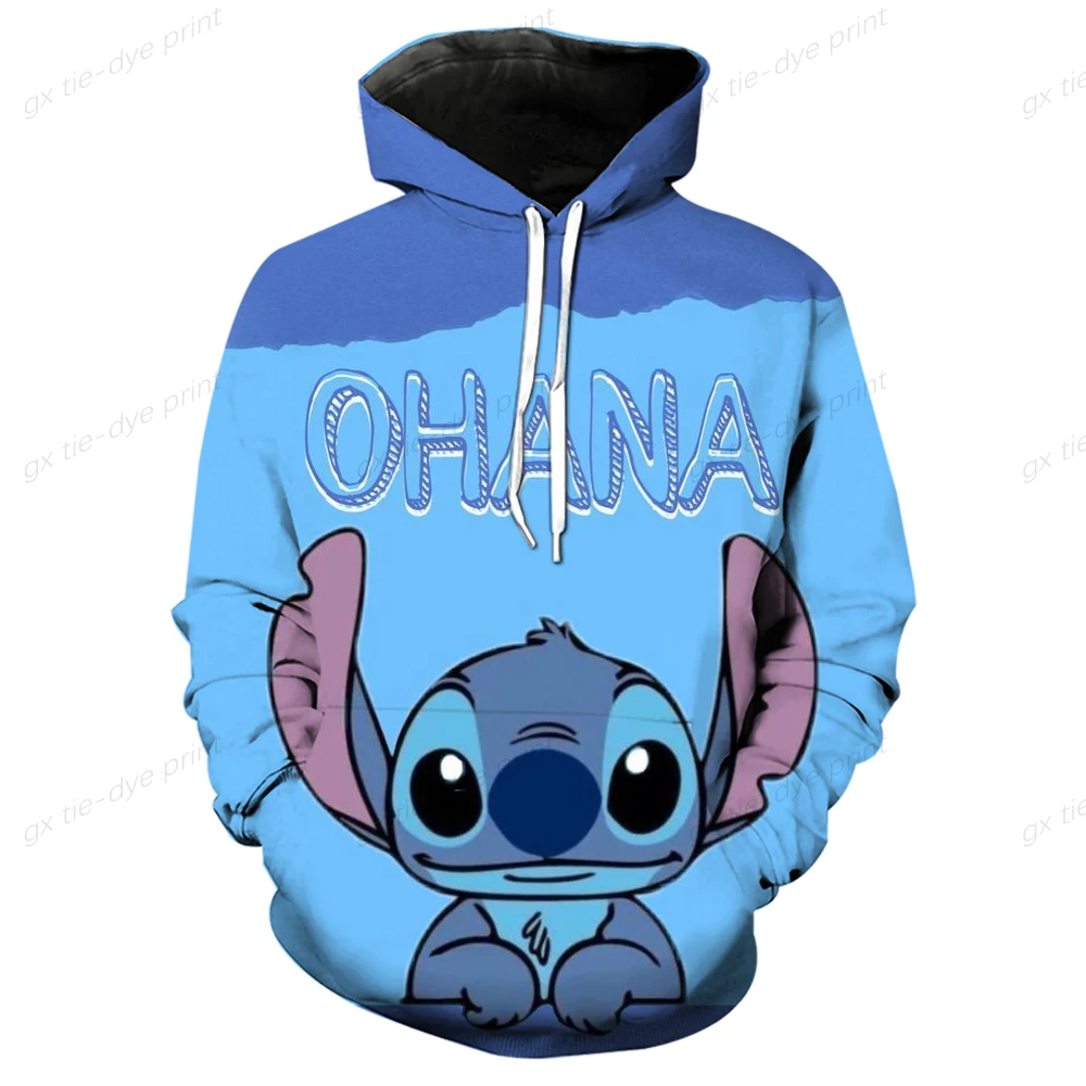 

Women Vintage Disney stitch Print Hoodies Fashion Casual Long Sleeve Loose Jacket Harajuku Hooded Sweatshirts Y2k Streetwear