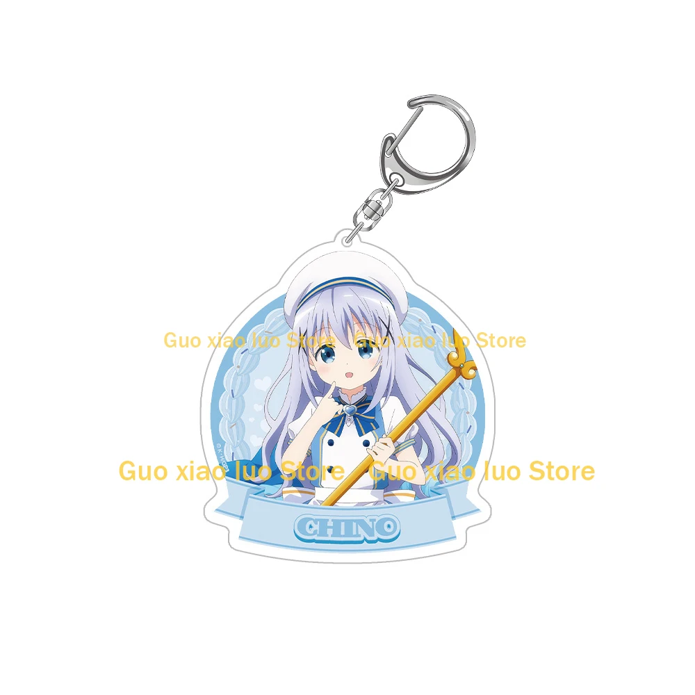 Фото При заказе Кролик? BLOOM Какао Чино Rize Chiya Syaro Maya Megu Chibi Аниме Акриловый брелок Сумка Подвеска Праздничный подарок Игрушка №3