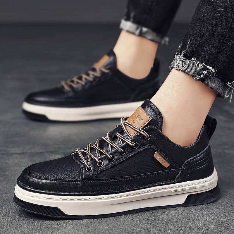 

Hot Sale Autumn Men Shoes Fashion Casual Skateboarding Shoes Hard-Wearing Walking Sneakers Low Top Comfortable Bordered Shoes
