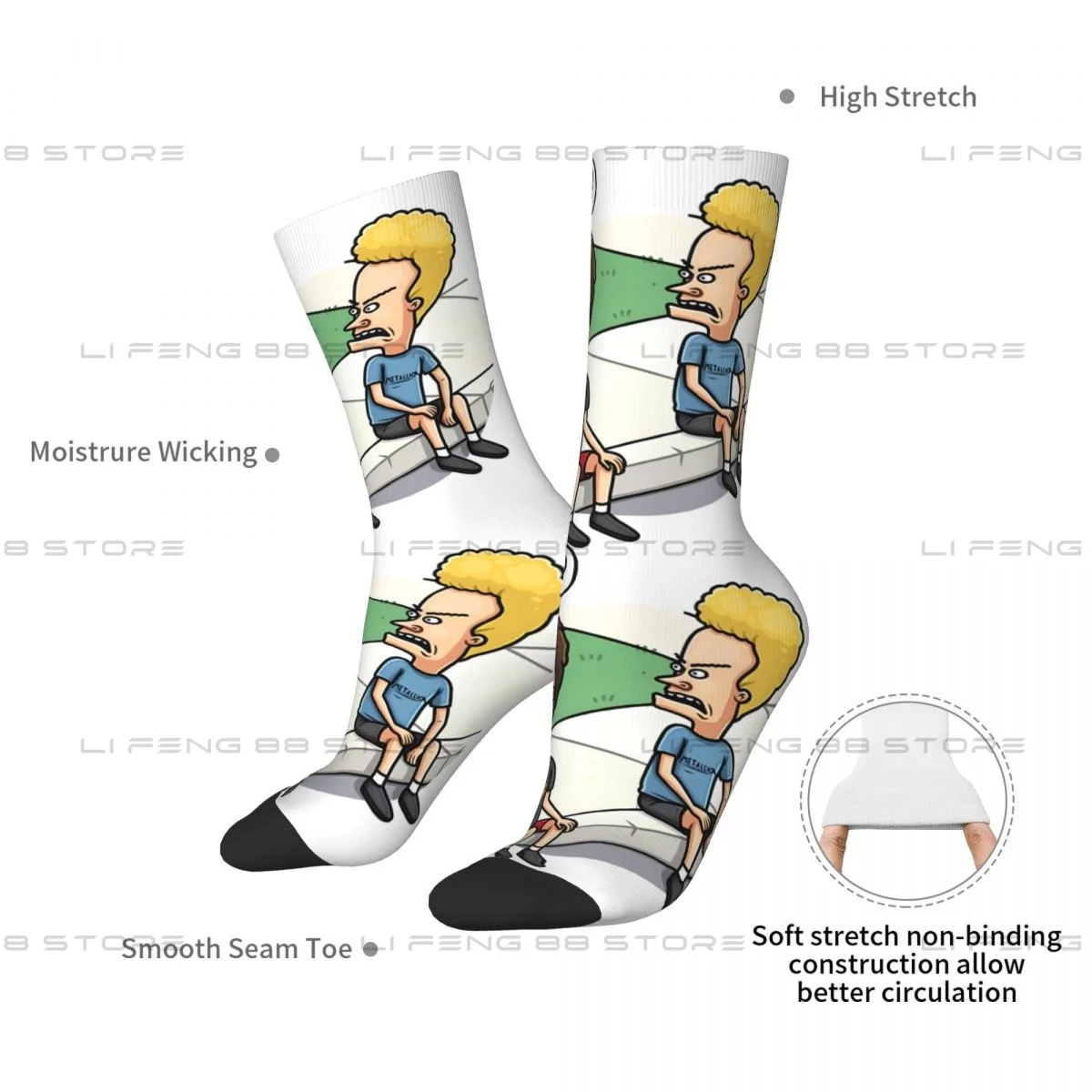 Мужские и женские носки Beavis с пуговицами новинка для улицы весенне-летние