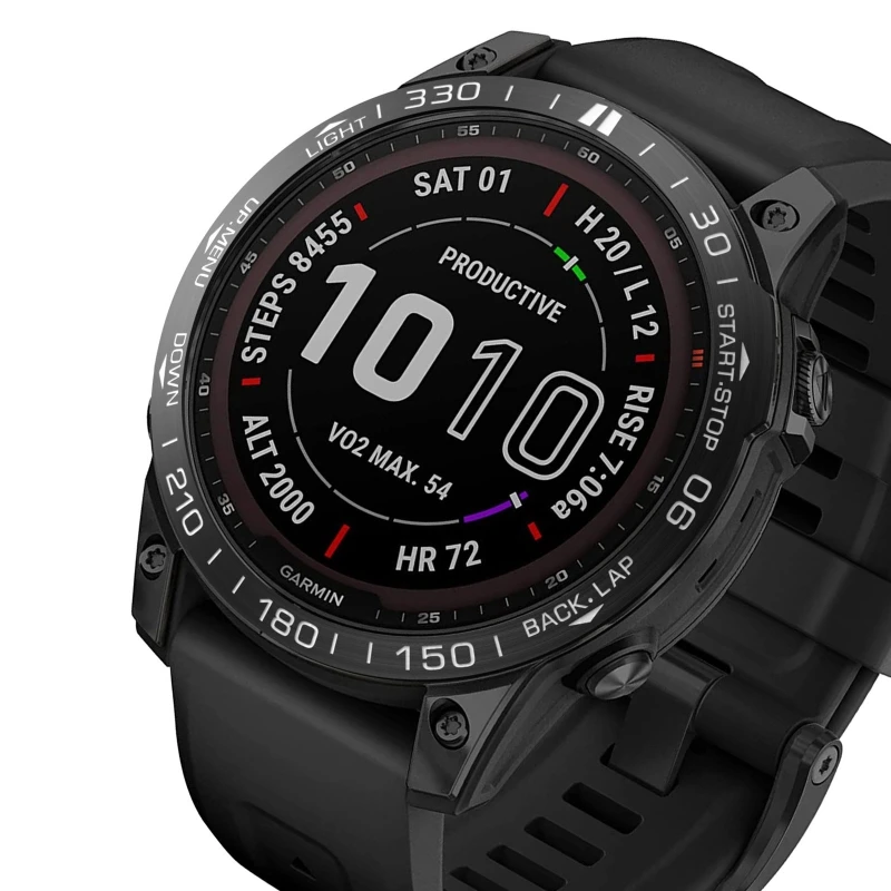 Стальной чехол совместимый с Garmin Fenix 7 ободок для часов кольцо стайлинга клейкий