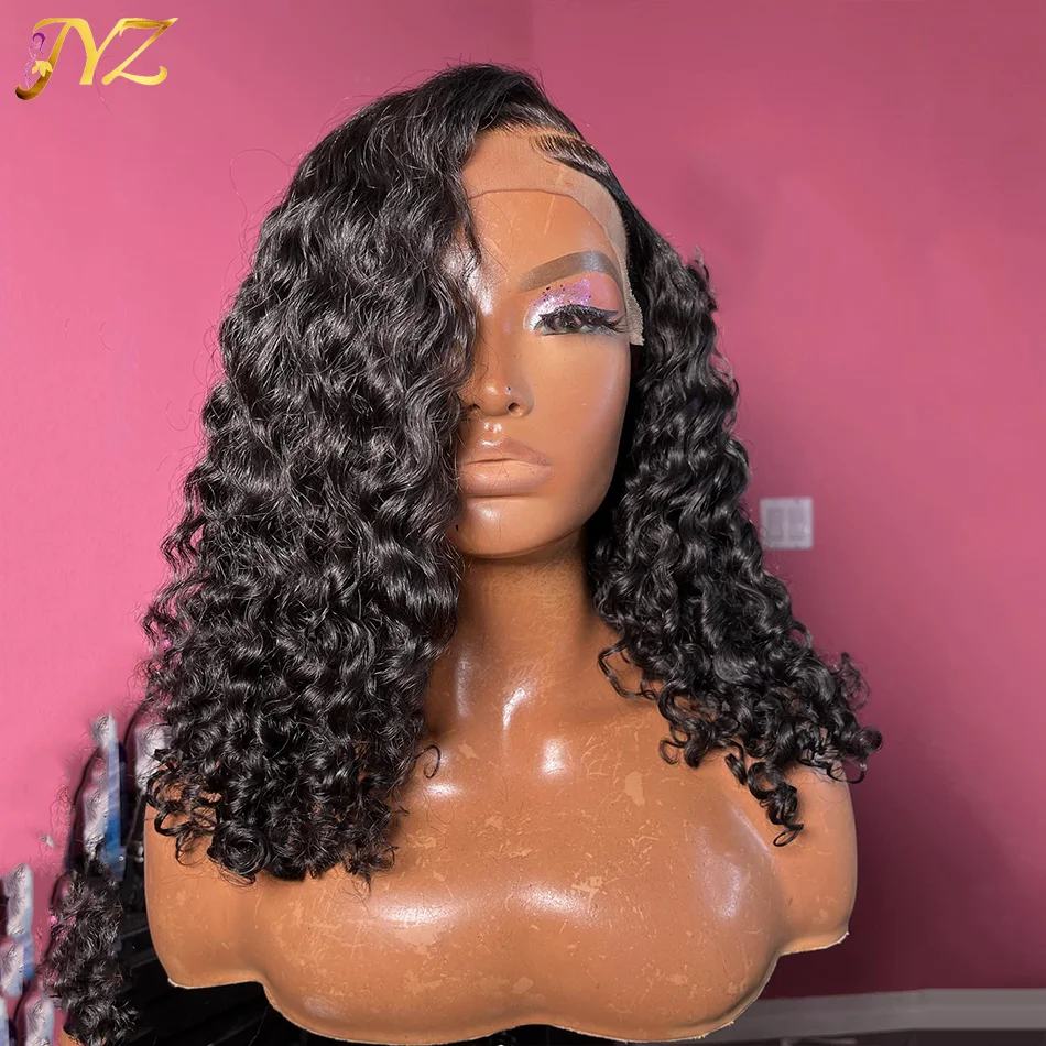

HD Transparent Deep Wave Frontal Wig 13x4/13x6 Curly Lace Front Human Hair Wig For Women Wet And Wavy Remy Brazilian Plucked JYZ